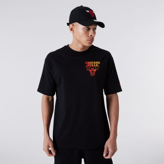 Official New Era Chicago Bulls NBA Fade Logo Red T-Shirt B77_316